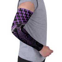 Purple Matariki New Zealand Arm Sleeves Maori Poutama Galaxy Vibes LT14 - Polynesian Pride