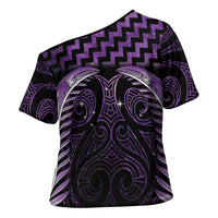 Purple Matariki New Zealand Cross Shoulder Shirt Maori Poutama Galaxy Vibes LT14 - Polynesian Pride