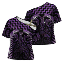 Purple Matariki New Zealand Cross Shoulder Shirt Maori Poutama Galaxy Vibes LT14 - Polynesian Pride