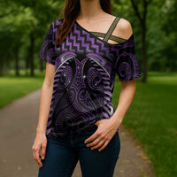 Purple Matariki New Zealand Cross Shoulder Shirt Maori Poutama Galaxy Vibes LT14 - Polynesian Pride