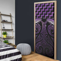 Purple Matariki New Zealand Door Cover Maori Poutama Galaxy Vibes LT14 - Polynesian Pride
