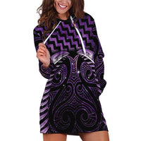 Purple Matariki New Zealand Hoodie Dress Maori Poutama Galaxy Vibes LT14 Purple - Polynesian Pride