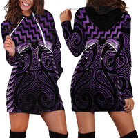 Purple Matariki New Zealand Hoodie Dress Maori Poutama Galaxy Vibes LT14 - Polynesian Pride