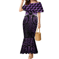 Purple Matariki New Zealand Mermaid Dress Maori Poutama Galaxy Vibes LT14 Women Purple - Polynesian Pride