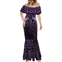 Purple Matariki New Zealand Mermaid Dress Maori Poutama Galaxy Vibes LT14 - Polynesian Pride