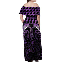 Purple Matariki New Zealand Off Shoulder Maxi Dress Maori Poutama Galaxy Vibes LT14 - Polynesian Pride