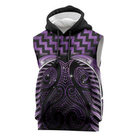 Purple Matariki New Zealand Sleeveless Hoodie Maori Poutama Galaxy Vibes LT14 Purple - Polynesian Pride