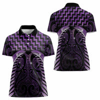 Purple Matariki New Zealand Women Polo Shirt Maori Poutama Galaxy Vibes LT14 - Polynesian Pride