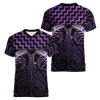 Purple Matariki New Zealand Women V-Neck T-Shirt Maori Poutama Galaxy Vibes LT14 - Polynesian Pride