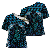 Blue Matariki New Zealand Cross Shoulder Shirt Maori Poutama Galaxy Vibes LT14 - Polynesian Pride