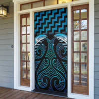 Blue Matariki New Zealand Door Cover Maori Poutama Galaxy Vibes LT14 - Polynesian Pride