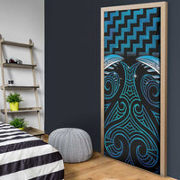 Blue Matariki New Zealand Door Cover Maori Poutama Galaxy Vibes LT14 - Polynesian Pride