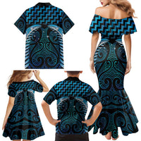 Blue Matariki New Zealand Family Matching Mermaid Dress and Hawaiian Shirt Maori Poutama Galaxy Vibes LT14 - Polynesian Pride