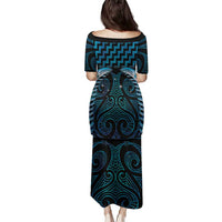 Blue Matariki New Zealand Family Matching Puletasi and Hawaiian Shirt Maori Poutama Galaxy Vibes LT14 - Polynesian Pride
