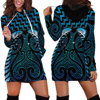 Blue Matariki New Zealand Hoodie Dress Maori Poutama Galaxy Vibes LT14 - Polynesian Pride