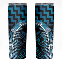 Blue Matariki New Zealand Skinny Tumbler Maori Poutama Galaxy Vibes LT14 Blue - Polynesian Pride