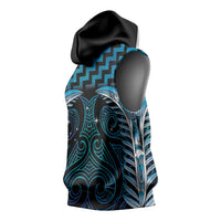 Blue Matariki New Zealand Sleeveless Hoodie Maori Poutama Galaxy Vibes LT14 - Polynesian Pride