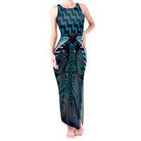 Blue Matariki New Zealand Tank Maxi Dress Maori Poutama Galaxy Vibes LT14 Women Blue - Polynesian Pride