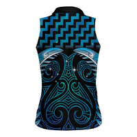 Blue Matariki New Zealand Women Sleeveless Polo Shirt Maori Poutama Galaxy Vibes LT14 - Polynesian Pride