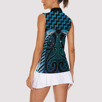 Blue Matariki New Zealand Women Sleeveless Polo Shirt Maori Poutama Galaxy Vibes LT14 - Polynesian Pride