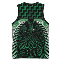 Green Matariki New Zealand Basketball Jersey Maori Poutama Galaxy Vibes LT14 - Polynesian Pride