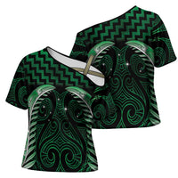Green Matariki New Zealand Cross Shoulder Shirt Maori Poutama Galaxy Vibes LT14 - Polynesian Pride