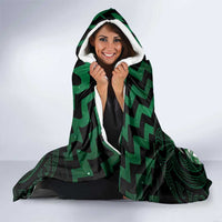 Green Matariki New Zealand Hooded Blanket Maori Poutama Galaxy Vibes LT14 - Polynesian Pride