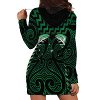 Green Matariki New Zealand Hoodie Dress Maori Poutama Galaxy Vibes LT14 - Polynesian Pride