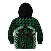 Green Matariki New Zealand Kid Hoodie Maori Poutama Galaxy Vibes LT14 - Polynesian Pride