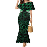 Green Matariki New Zealand Mermaid Dress Maori Poutama Galaxy Vibes LT14 Women Green - Polynesian Pride