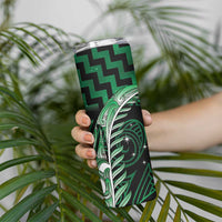 Green Matariki New Zealand Skinny Tumbler Maori Poutama Galaxy Vibes LT14 - Polynesian Pride