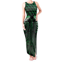Green Matariki New Zealand Tank Maxi Dress Maori Poutama Galaxy Vibes LT14 Women Green - Polynesian Pride