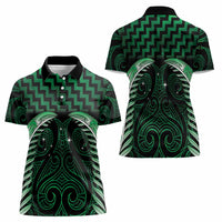 Green Matariki New Zealand Women Polo Shirt Maori Poutama Galaxy Vibes LT14 - Polynesian Pride