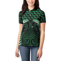 Green Matariki New Zealand Women Polo Shirt Maori Poutama Galaxy Vibes LT14 - Polynesian Pride
