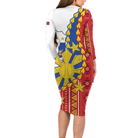 Philippines Independence Day Family Matching Long Sleeve Bodycon Dress and Hawaiian Shirt Pilipinas Sun Stars Igorot Pattern LT14 - Polynesian Pride