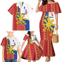 Philippines Independence Day Family Matching Mermaid Dress and Hawaiian Shirt Pilipinas Sun Stars Igorot Pattern LT14 - Polynesian Pride