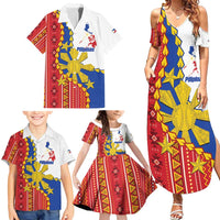 Philippines Independence Day Family Matching Summer Maxi Dress and Hawaiian Shirt Pilipinas Sun Stars Igorot Pattern LT14 - Polynesian Pride
