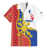 Philippines Independence Day Family Matching Summer Maxi Dress and Hawaiian Shirt Pilipinas Sun Stars Igorot Pattern LT14 Dad's Shirt - Short Sleeve Red - Polynesian Pride