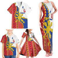 Philippines Independence Day Family Matching Tank Maxi Dress and Hawaiian Shirt Pilipinas Sun Stars Igorot Pattern LT14 - Polynesian Pride