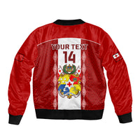 Personalised Tonga Football Bomber Jacket Tongan Ngatu Pattern Sporty Style LT14 - Polynesian Pride