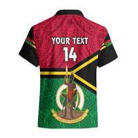 Personalised Vanuatu Football Hawaiian Shirt Vanuatuan Coat Of Arm Polynesian Flag Style LT14 - Polynesian Pride