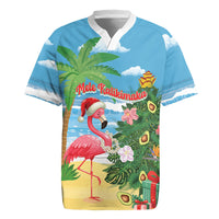 Flamingo Hawaii Summer Christmas Personalized Rugby Jersey Mele Kalikimaka Beachy Vibes