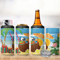 Chilling Parrot Hawaii Summer Christmas Personalized 4 in 1 Can Cooler Tumbler It's 5 O'Clock Somewhere Beachy Vibes