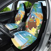 Chilling Parrot Hawaii Summer Christmas Personalized Car Seat Cover It's 5 O'Clock Somewhere Beachy Vibes