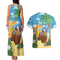 Chilling Parrot Hawaii Summer Christmas Personalized Couples Matching Tank Maxi Dress and Hawaiian Shirt It's 5 O'Clock Somewhere Beachy Vibes LT14 - Polynesian Pride