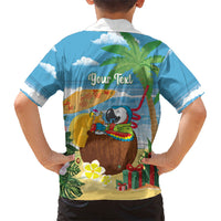Chilling Parrot Hawaii Summer Christmas Personalized Family Matching Off Shoulder Short Dress and Hawaiian Shirt It's 5 O'Clock Somewhere Beachy Vibes LT14 - Polynesian Pride