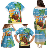 Chilling Parrot Hawaii Summer Christmas Personalized Family Matching Puletasi and Hawaiian Shirt It's 5 O'Clock Somewhere Beachy Vibes LT14 - Polynesian Pride