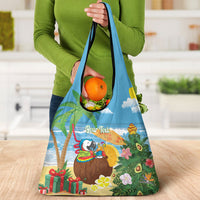 Chilling Parrot Hawaii Summer Christmas Personalized Grocery Bag It's 5 O'Clock Somewhere Beachy Vibes