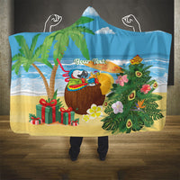 Chilling Parrot Hawaii Summer Christmas Personalized Hooded Blanket It's 5 O'Clock Somewhere Beachy Vibes