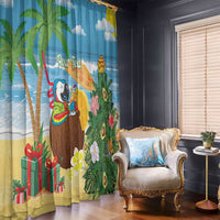 Chilling Parrot Hawaii Summer Christmas Personalized Window Curtain It's 5 O'Clock Somewhere Beachy Vibes
